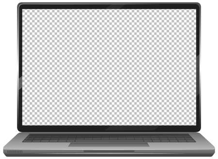 Blank screen laptop gadget icon isolated on white background illustrationのイラスト素材