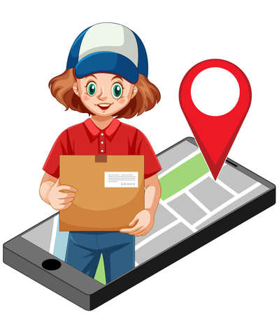 Man delivery package icon illustrationのイラスト素材