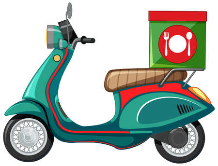 Isolated scooter cartoon on white background illustrationのイラスト素材
