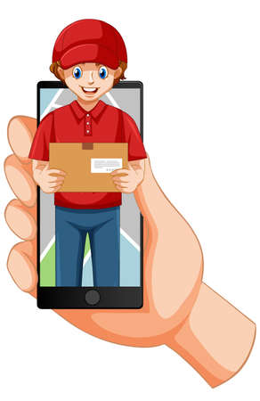 Man delivery package icon illustrationのイラスト素材