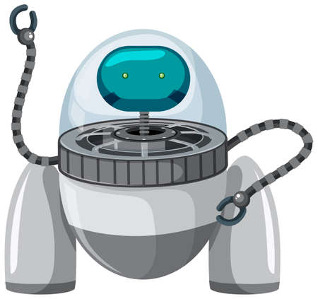 Isolated robot on white background illustrationのイラスト素材