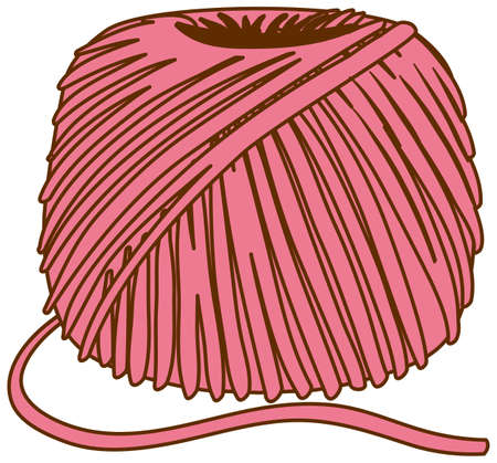 Simple yarn ball cartoon illustrationのイラスト素材