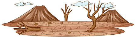 Simple scene of drought land illustrationのイラスト素材