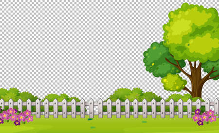 Nature outdoor landscape transparent background illustrationのイラスト素材