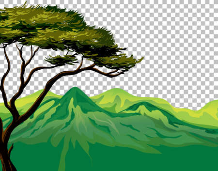 Nature outdoor landscape transparent background illustrationのイラスト素材