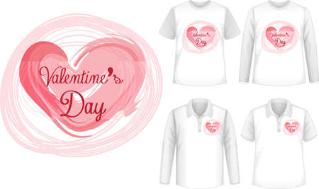 Mock up shirt with valentine's day icon illustrationのイラスト素材