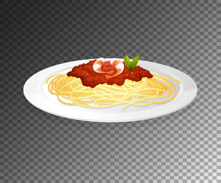 Spaghetti on transparent background illustrationのイラスト素材
