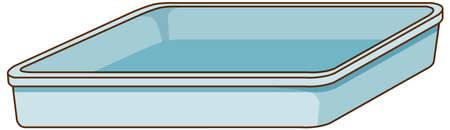 Simple empty tray on white background illustrationのイラスト素材