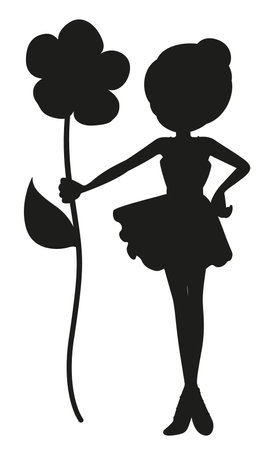 Silhouette fairy character on white background illustrationのイラスト素材