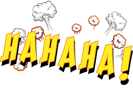 Comic speech bubble with ha ha text illustrationのイラスト素材