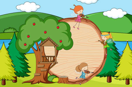 Fairy tale banner template illustrationのイラスト素材