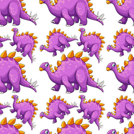 Seamless pattern with fantasy dinosaurs cartoon illustrationのイラスト素材