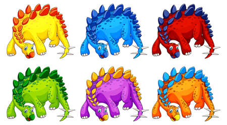 A stegosaurus dinosaur cartoon character illustrationのイラスト素材
