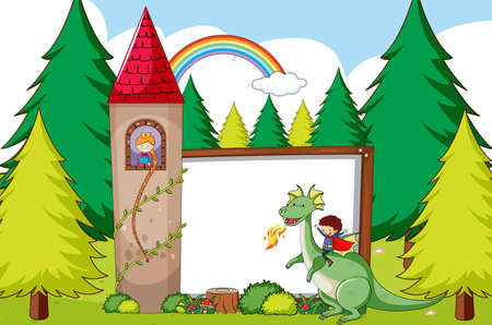 Fairy tale banner template illustrationのイラスト素材
