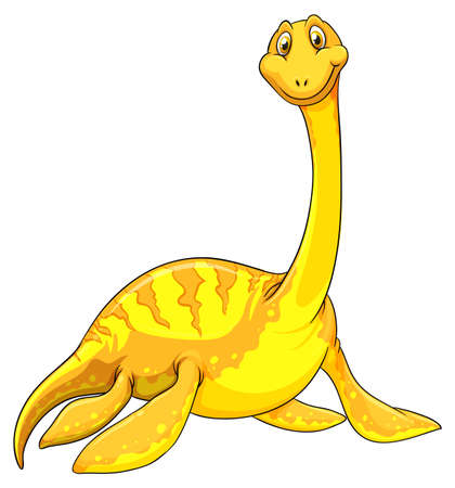 A pliosaurus dinosaur cartoon character illustrationのイラスト素材