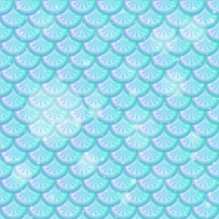 Pastel blue fish scales seamless pattern illustrationのイラスト素材