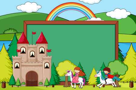 Fairy tale banner template illustrationのイラスト素材