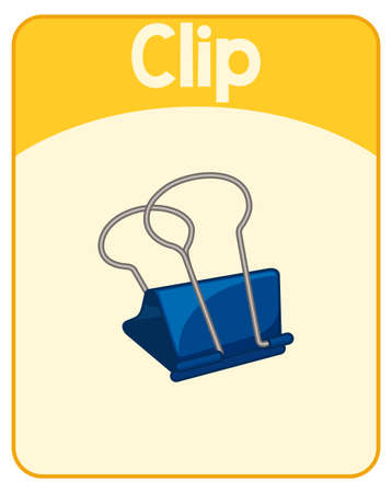 Educational English word card of clip illustrationのイラスト素材