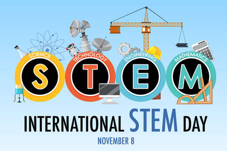 International STEM Day on November 8th banner illustration