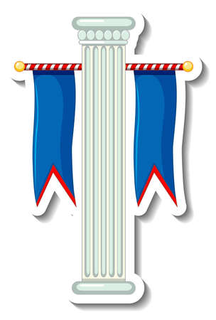 Sticker template with funfair decoration object isolated illustrationのイラスト素材