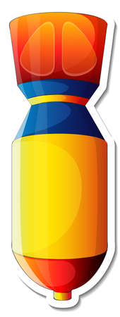 A sticker template with Space Ship Cartoon isolated illustrationのイラスト素材