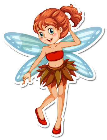 Beautiful fairy cartoon character sticker illustrationのイラスト素材