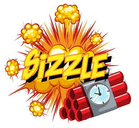 Comic speech bubble with sizzle text illustrationのイラスト素材