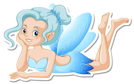 Beautiful fairy cartoon character sticker illustrationのイラスト素材