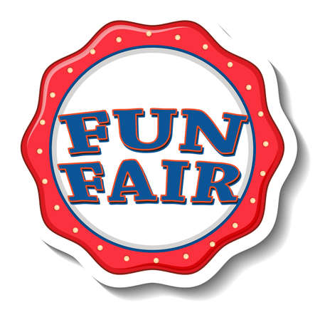 Sticker template with Funfair banner isolated illustrationのイラスト素材