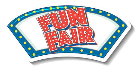 Sticker template with Funfair banner isolated illustrationのイラスト素材