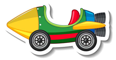 Sticker template with Rocket rides at fun fair isolated illustrationのイラスト素材