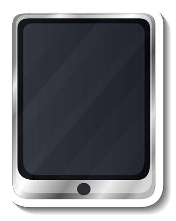 A sticker template with tablet gadget isolated illustrationのイラスト素材