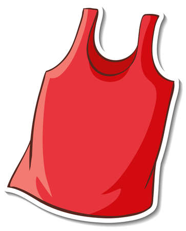 Sticker design with red tank top isolated illustrationのイラスト素材