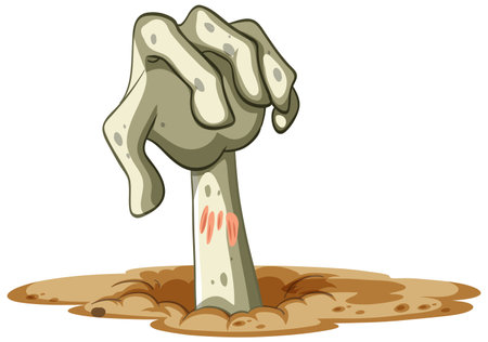 Creepy zombie claw isolated on white background illustrationのイラスト素材