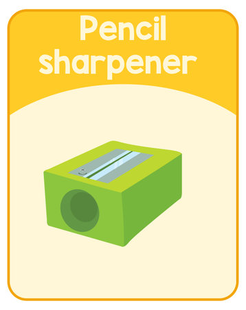 Educational English word card of sharpener illustrationのイラスト素材
