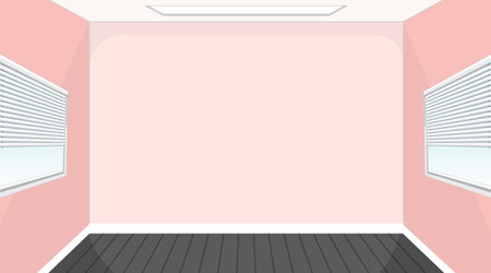 Empty room with black floor and pink walls illustrationのイラスト素材