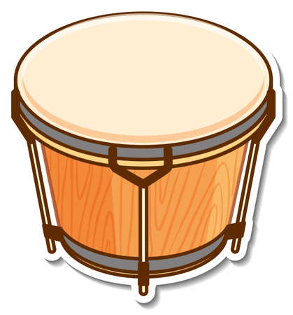 Sticker drum musical instrument illustrationのイラスト素材