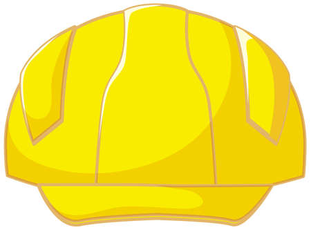 Isolated yellow safety helmet illustrationのイラスト素材