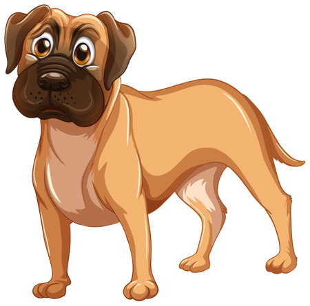 Boxer dog cartoon on white background illustrationのイラスト素材