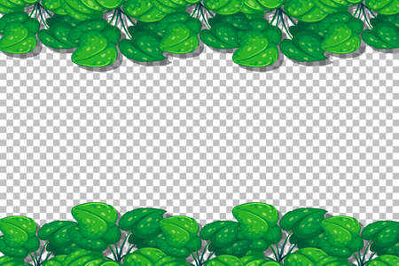 Nature plants frame transparent background illustrationのイラスト素材