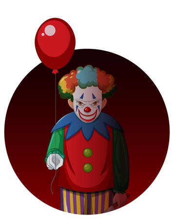 Creepy clown cartoon character illustrationのイラスト素材
