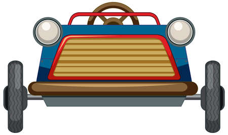 Vintage mini car toy on white background illustrationのイラスト素材