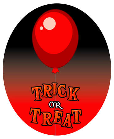 Trick or Treat with pennywise balloon illustrationのイラスト素材