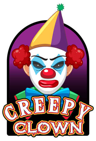 Scary clown with creepy clown logo illustrationのイラスト素材