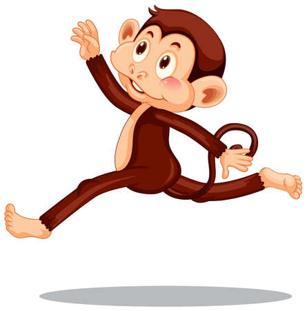 Dancing monkey cartoon character  illustration