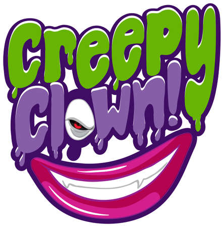 Creepy Clown banner with clown mouth illustrationのイラスト素材