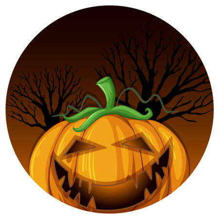 Jack o'lantern halloween pumpkin illustrationのイラスト素材