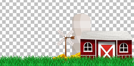 Barn or granary on transparent background illustrationのイラスト素材