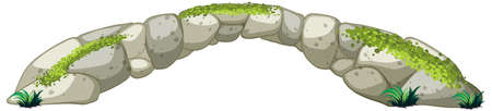 Fantasy stone bridge isolated on white background illustrationのイラスト素材