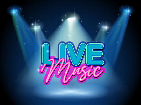 Live Music Banner Design illustrationのイラスト素材